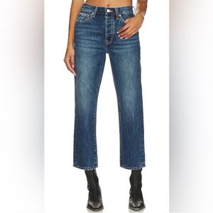 Pistola Charlie High Rise Straight Ankle Jeans in Blue - Clash, Size 27